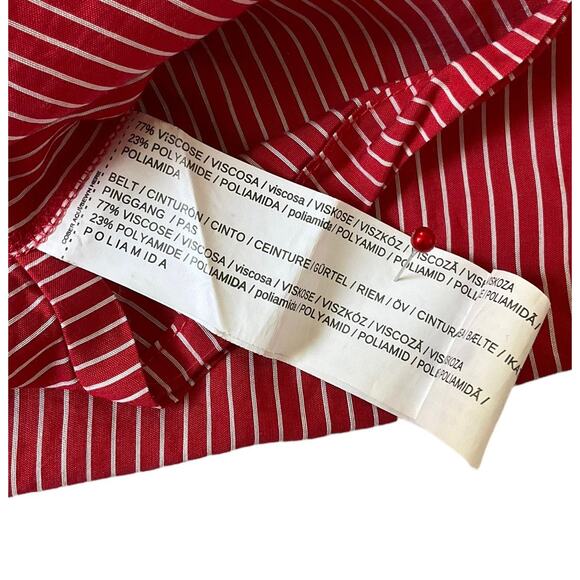MNG Mango Red Striped Shirt Dress (missing belt) Women's Size 2 | 48-46 - Picture 5 of 7